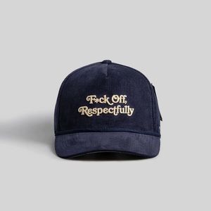 RESPECTFULLY DEEP NAVY CORDUROY TRUCKER HAT- worn once - Unisex